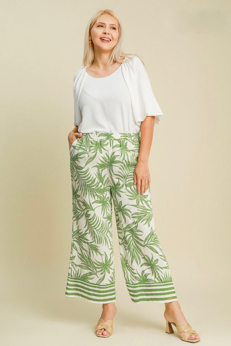 Palm Tree Paradise Cream Pants