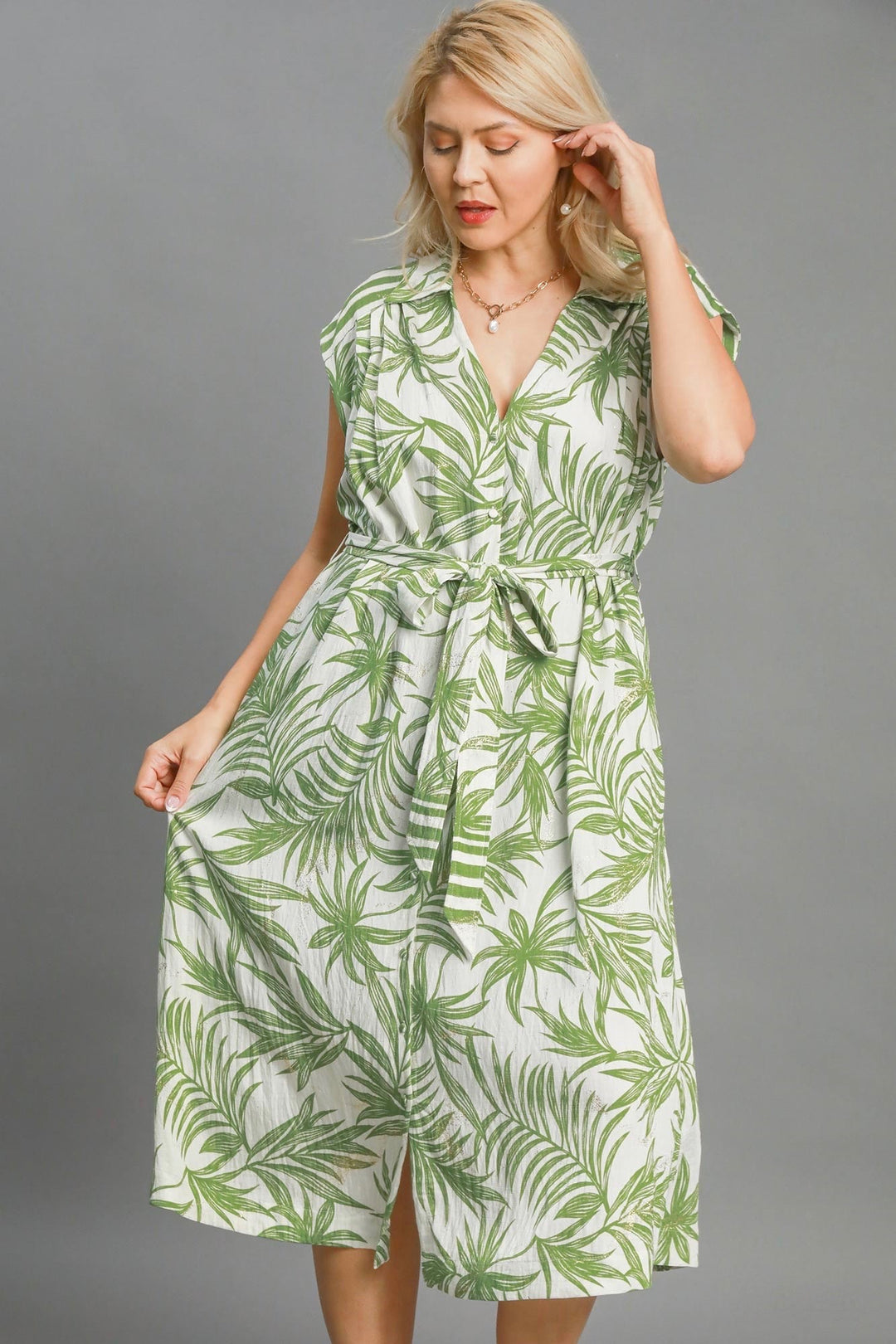 palm paradise midi dress 100% Cotton Ivory Embroidered Midi Dress - All Dresses