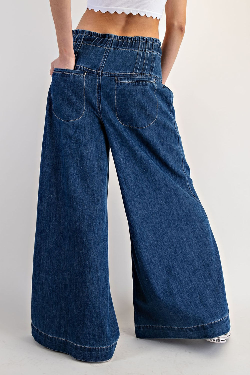 Palazzo Perfect Blue Dark Denim Pants