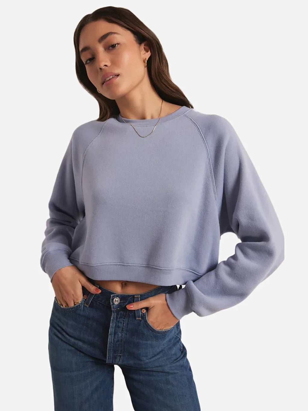 Z Supply Crop Out sweatshirt in stormy blue