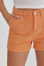 Entro Mineral washed apricot denim shorts