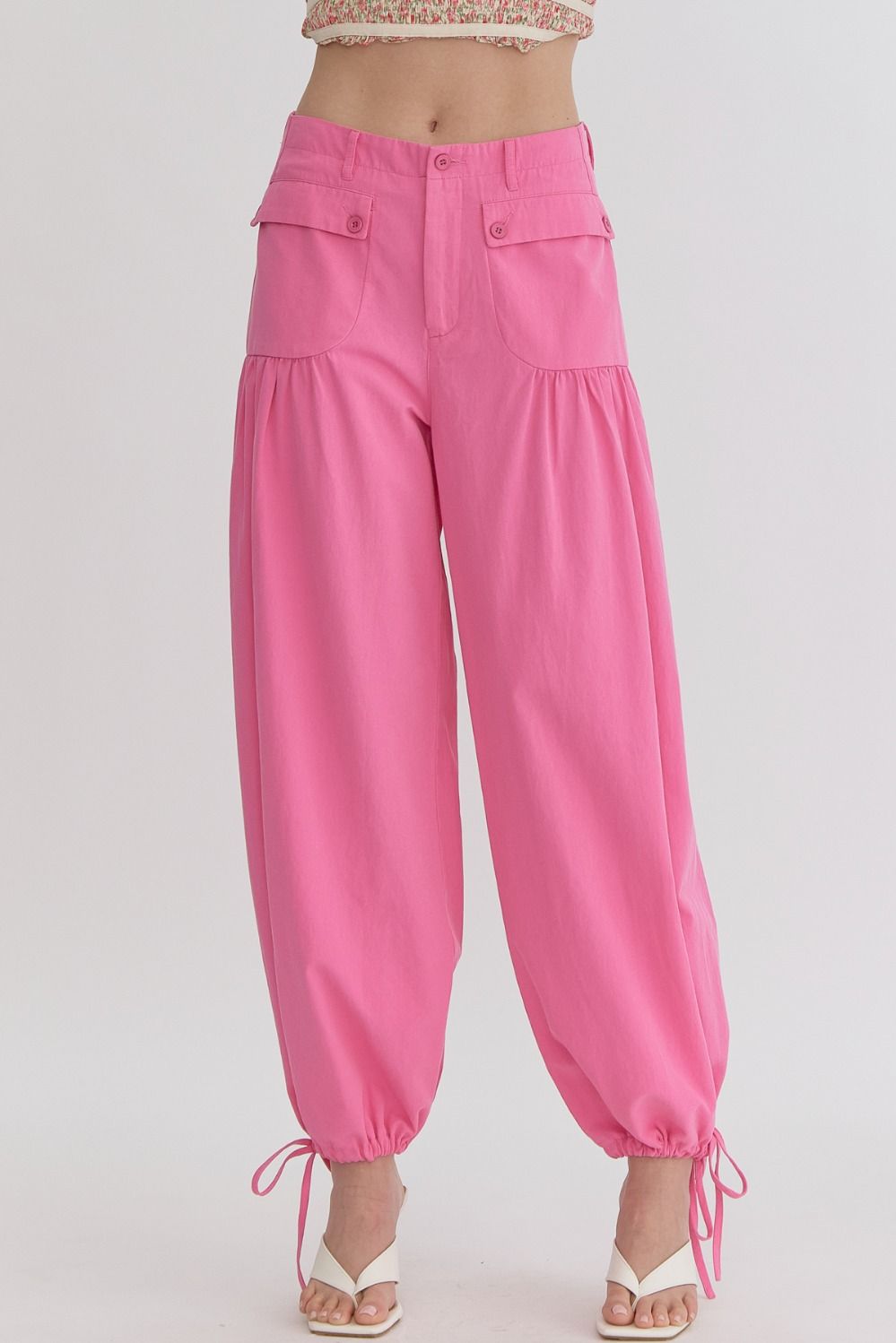 【新発売】 Pink Denim Door Purple – Pants Ankle Cinch Balloon Leg Wide パンツ