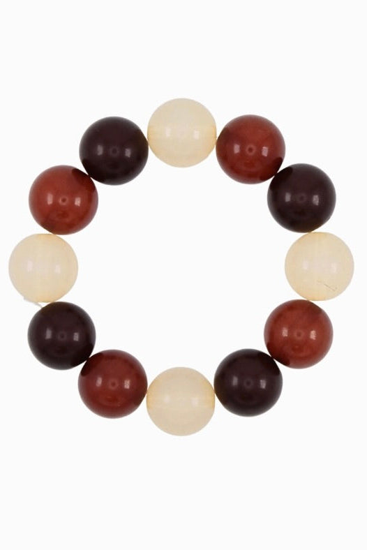 brown multi beaded bracelet