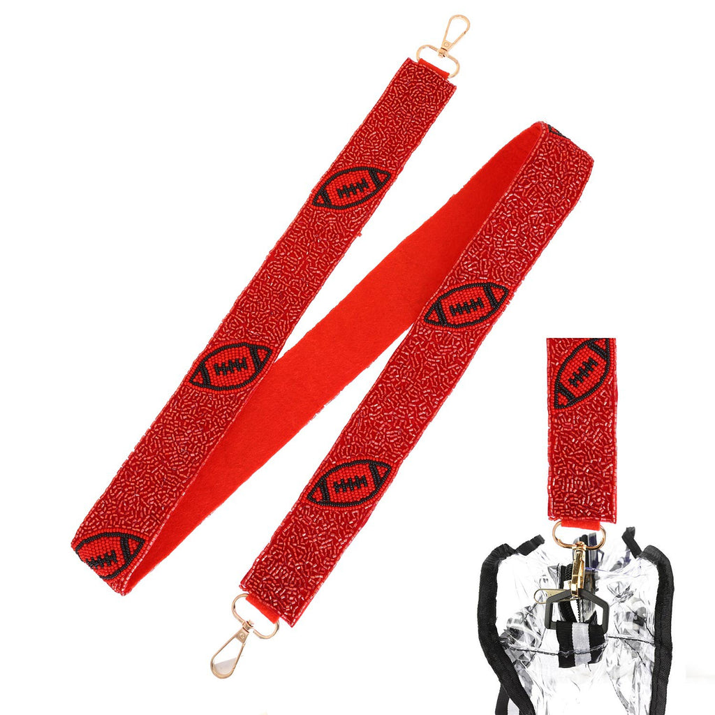 red beaded football gameday bag straps