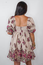 beige floral babydoll storia dress