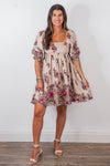 beige floral babydoll storia dress