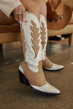 nude beige western cowboy boots