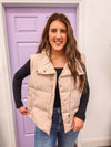 beige puffer vest