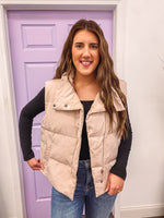 beige puffer vest