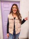 beige puffer vest