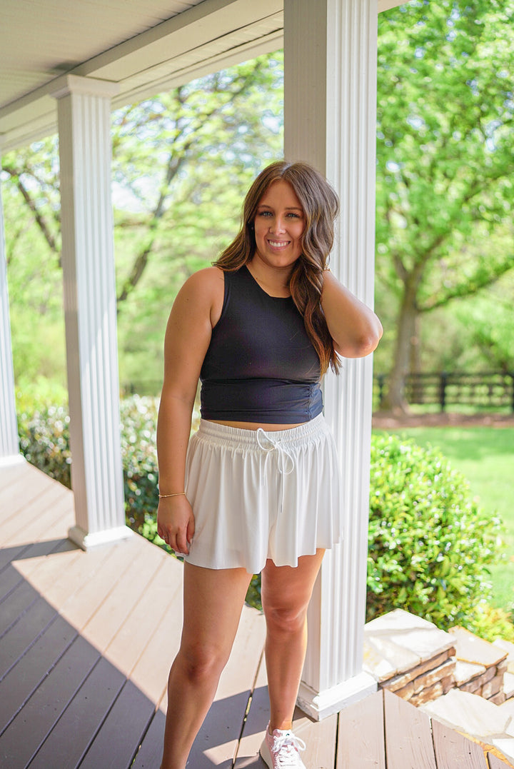 Mono b black cropped active tank