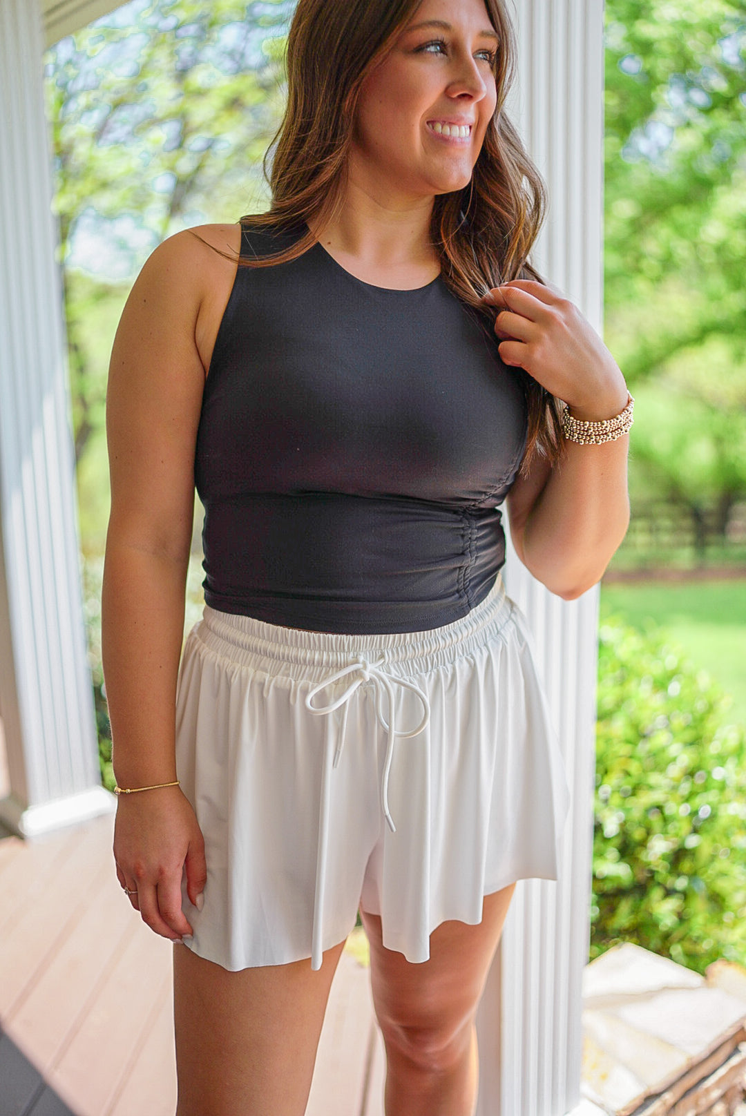 Mono b black cropped active tank