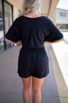 viral black two piece shorts set