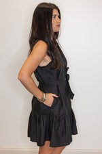 black sleeveless graduation dress