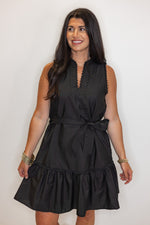 black sleeveless graduation dress