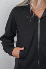 rae mode athleisure hoodie jacket black