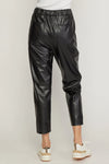 leather drawstring jogger pants