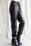 leather drawstring jogger pants