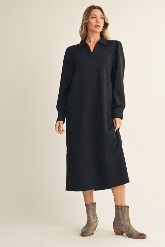 Choosing Happiness Black Midi Dress