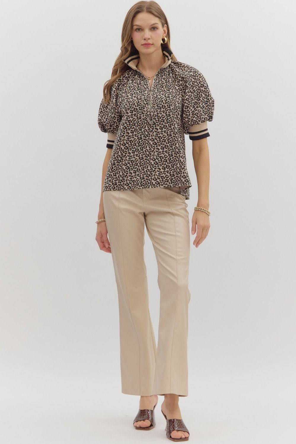 Courtyard Dates Leopard Print Top