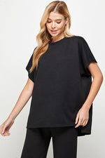 Bibi women's textured black mock neck top