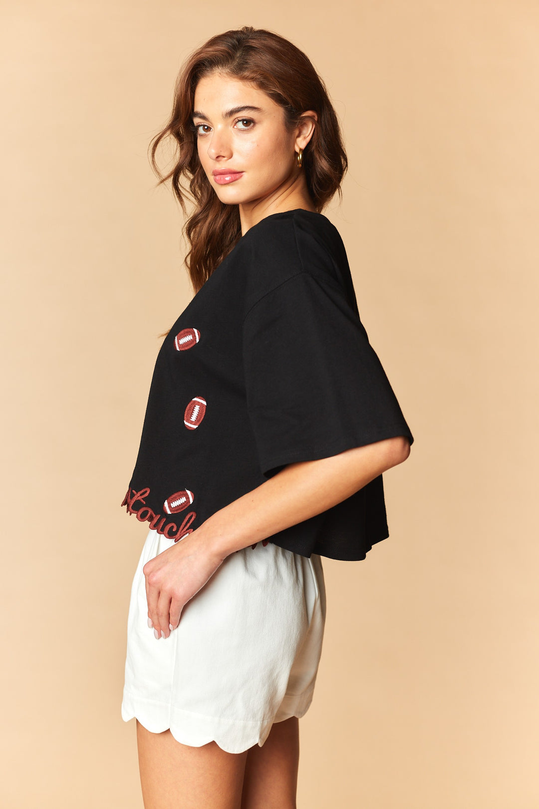 touchdown football black graphic tee