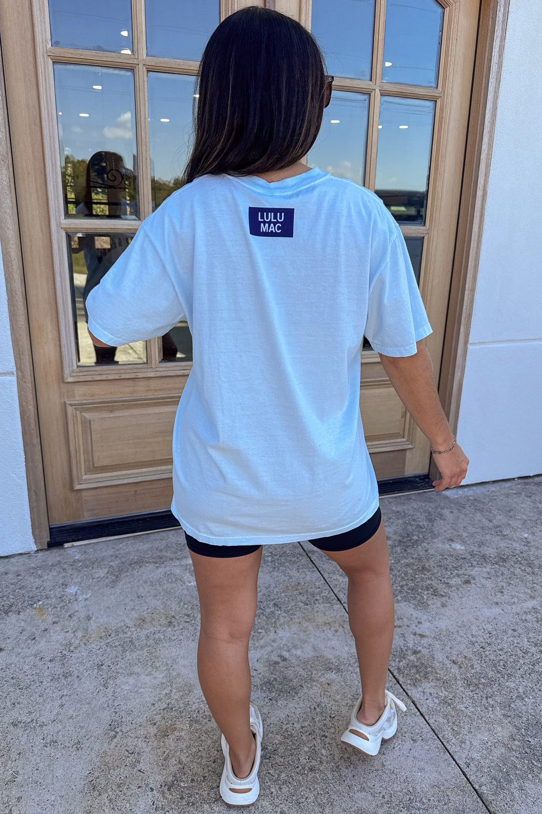 light blue with navy bandana chambray print lulu mac graphic comfort colors cotton tee
