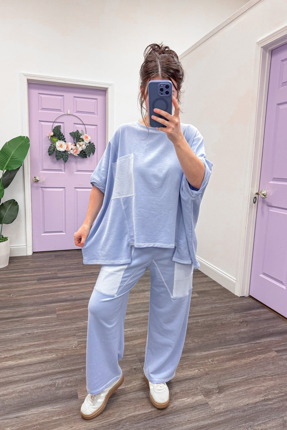 comfy cute blue matching lounge set