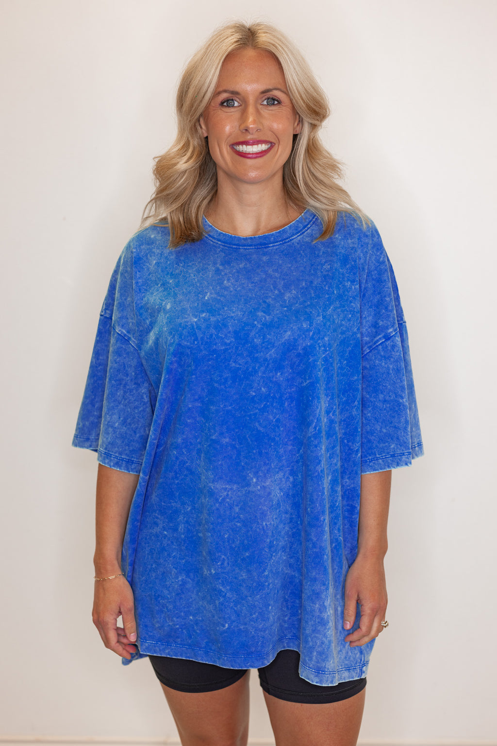 royal blue cotton oversized tee shirt