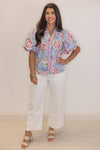 white wide leg denim pants
