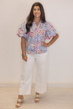 white wide leg denim pants