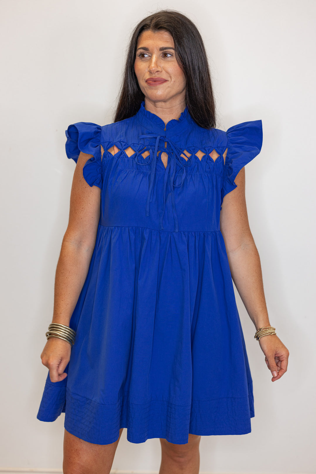 Perfect Beginnings Blue Cutout Dress Perfect Beginnings Blue Cutout Dress