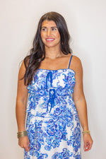 blue paisley printed tank top