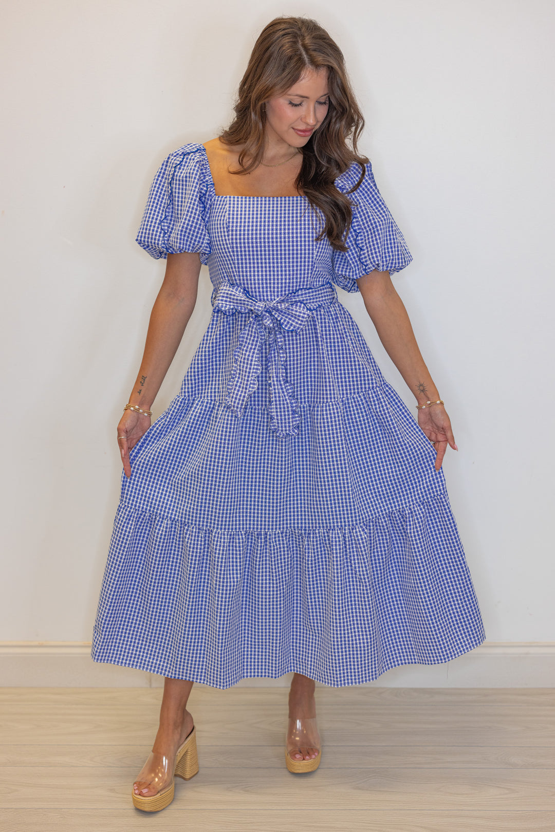 blue gingham dress amazon Dorothea Mini Dress - Blue