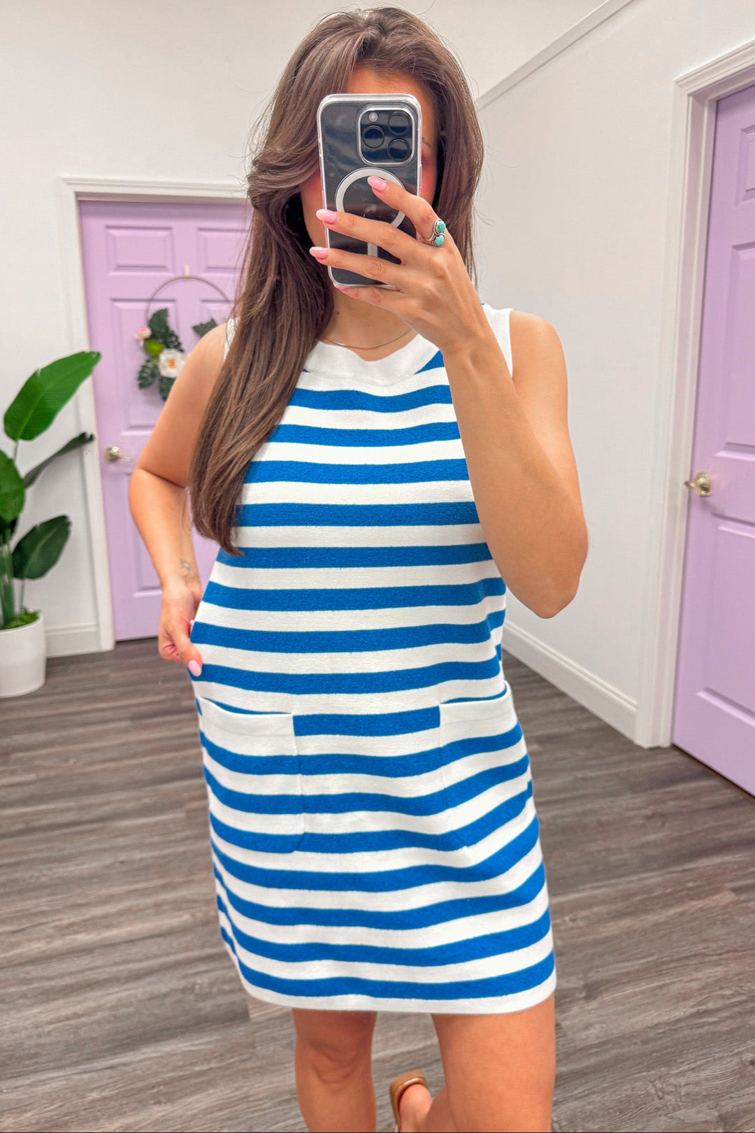 Nautical Babe Blue Striped Dress