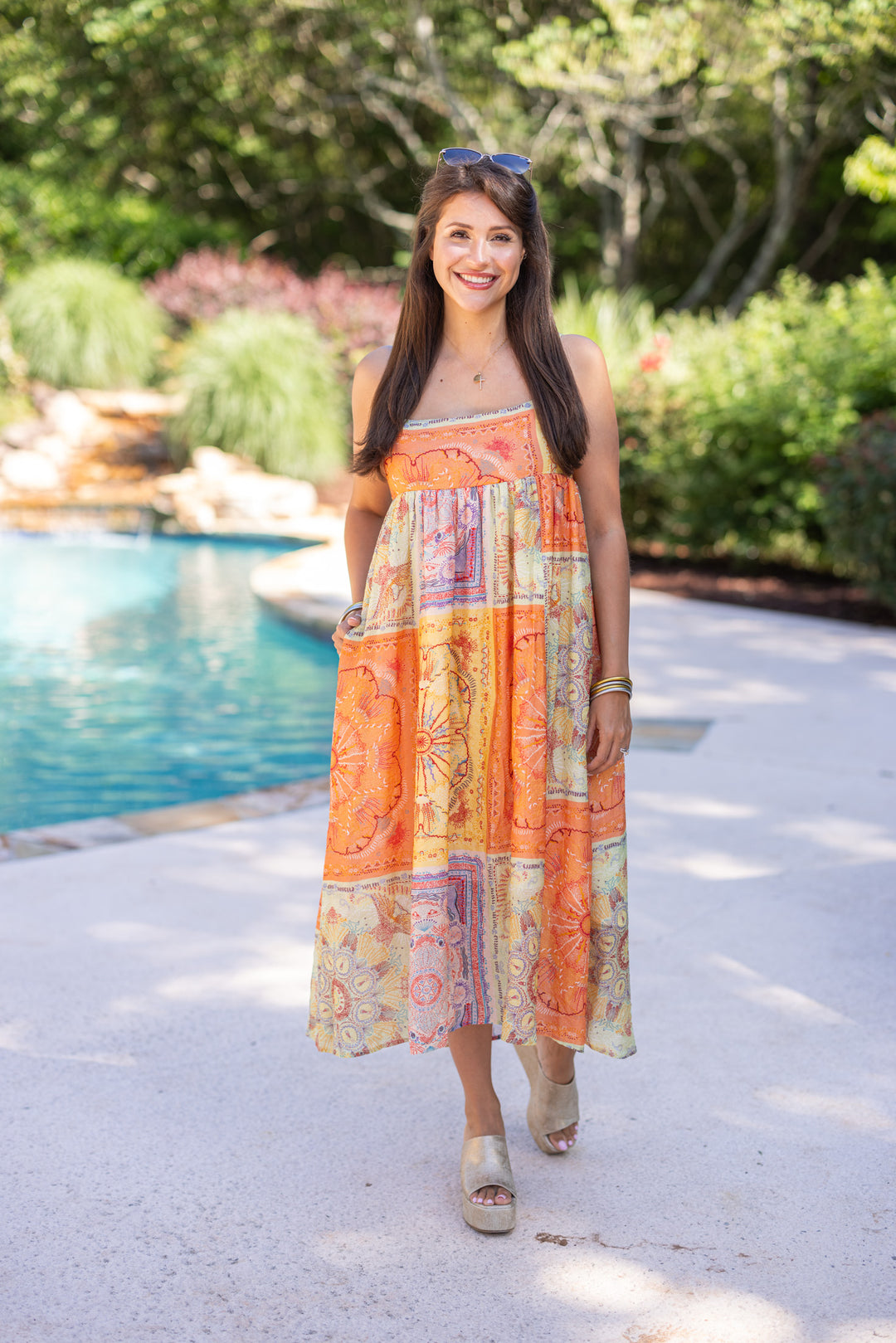 THML Yellow Floral Midi Dress THML Yellow Floral Midi Dress