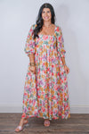 boho floral flowy maxi dress