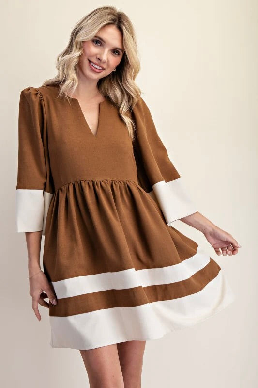 women's thanksgiving brown dress front