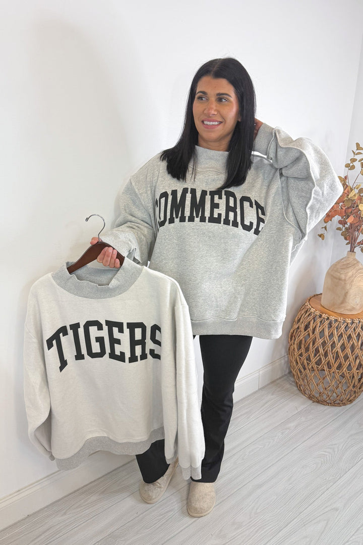 bucketlist commerce tigers oversized mock neck sweatshirts