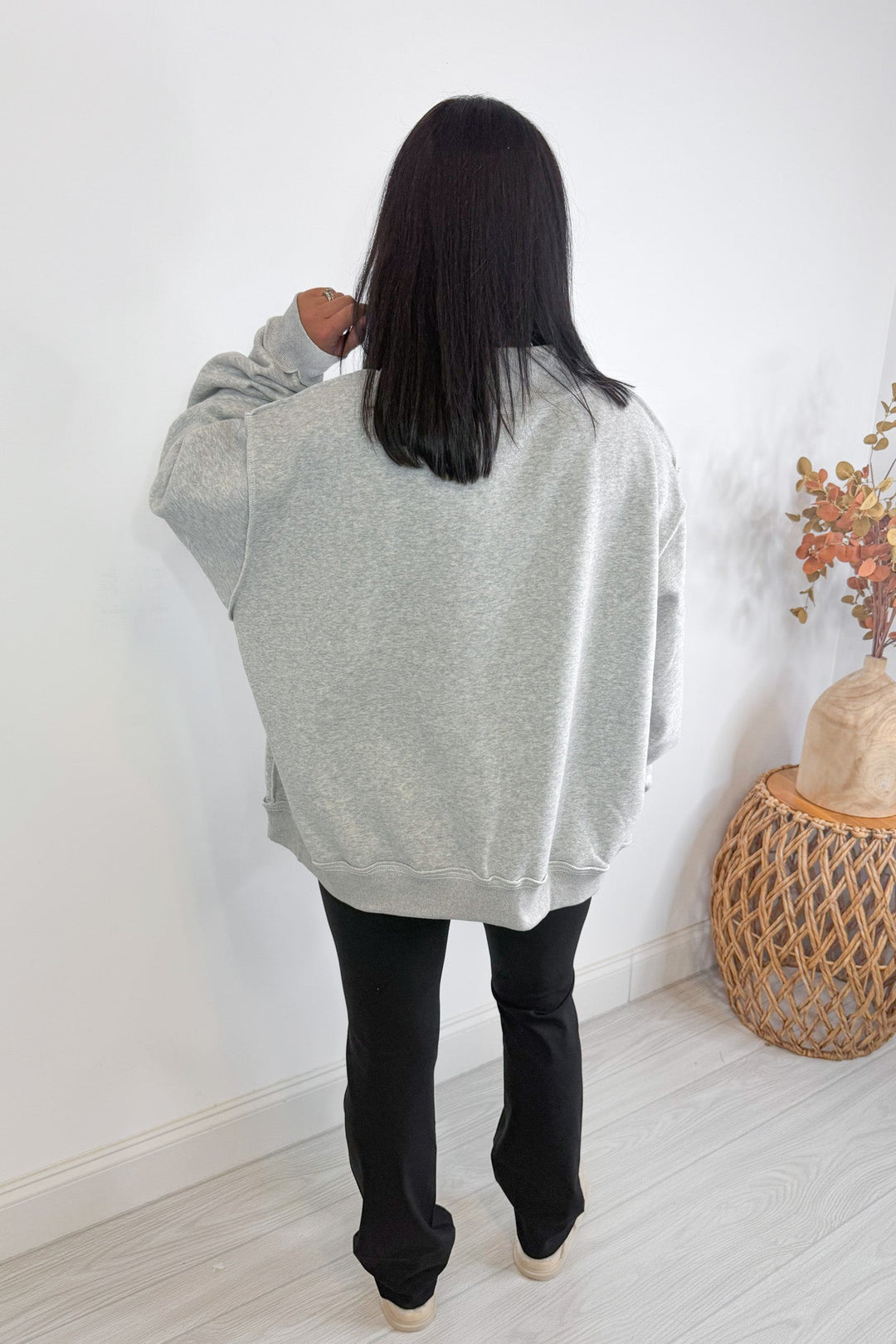 bucketlist commerce tigers oversized mock neck sweatshirts back