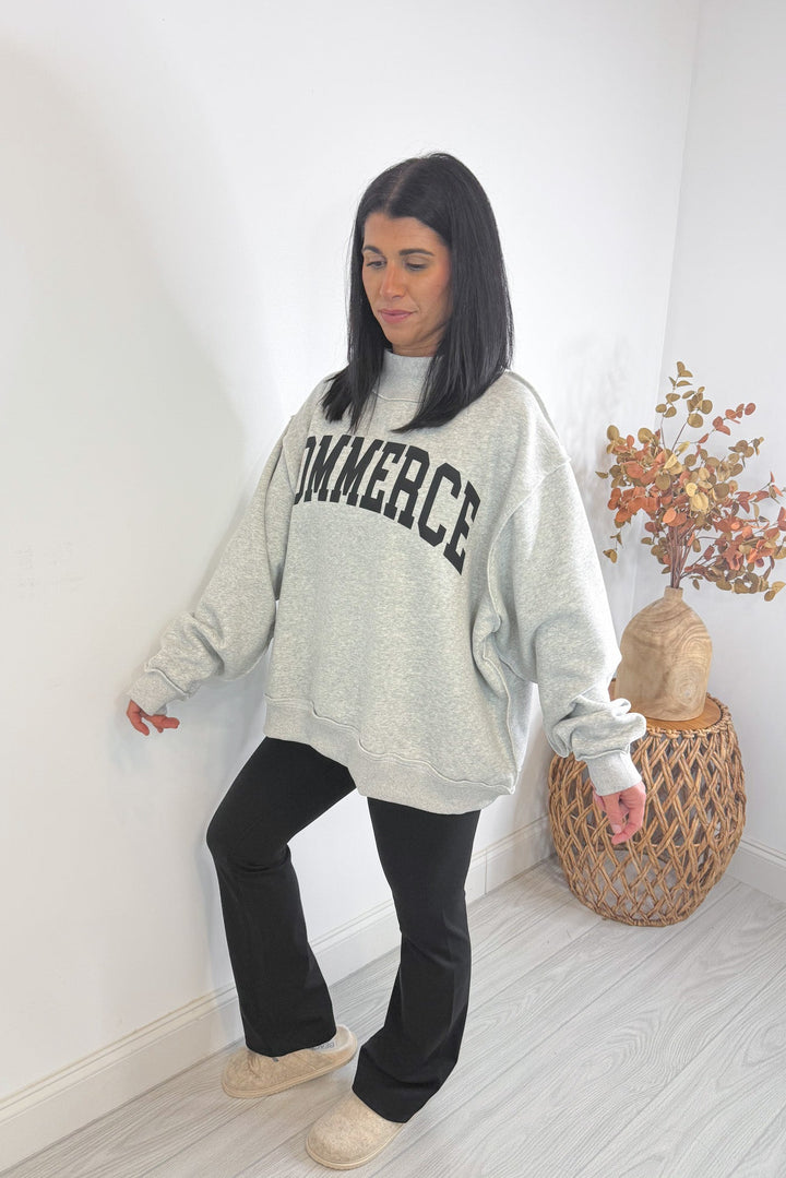 bucketlist commerce tigers oversized mock neck sweatshirt side