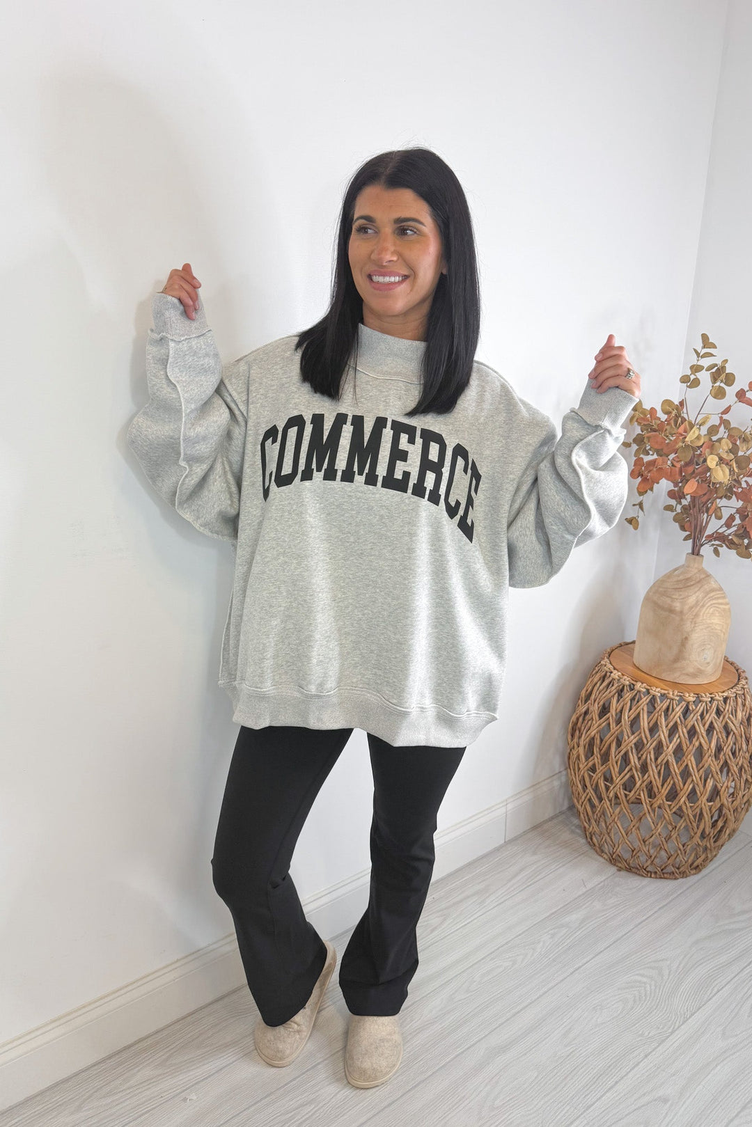 bucketlist commerce tigers oversized mock neck sweatshirts georgia