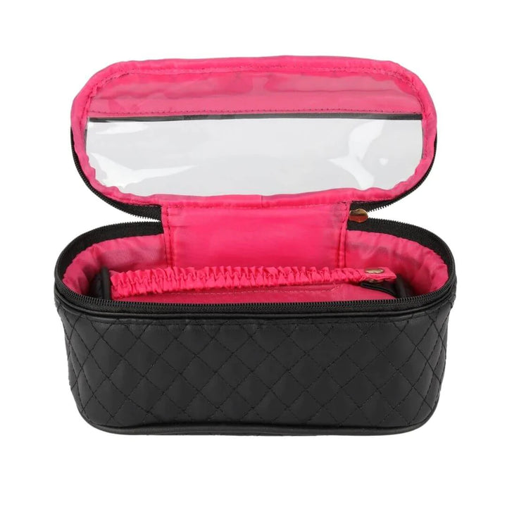 budha girl black quilted travel case
