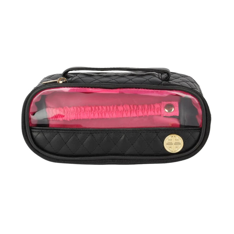 budha girl black quilted travel case
