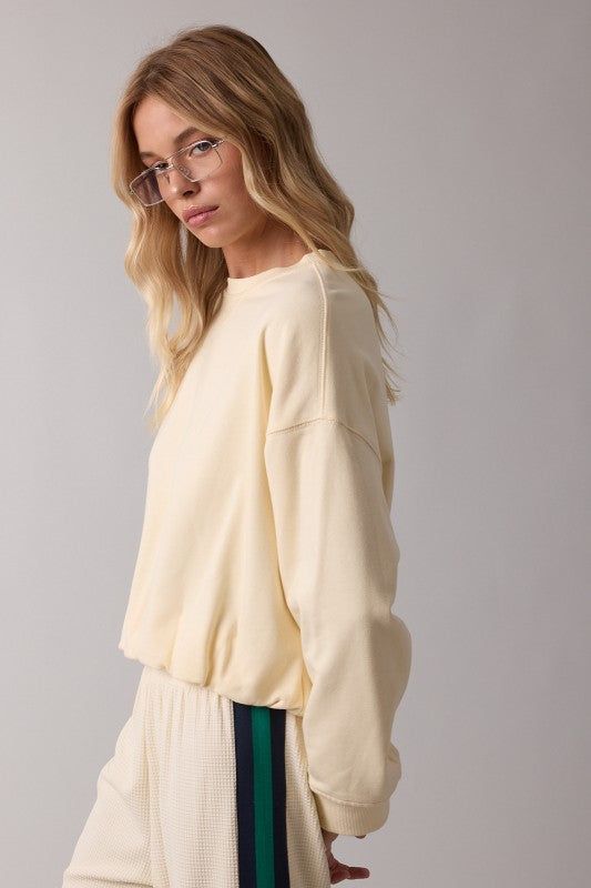 Bubble Hem Obsessed Butter Pullover