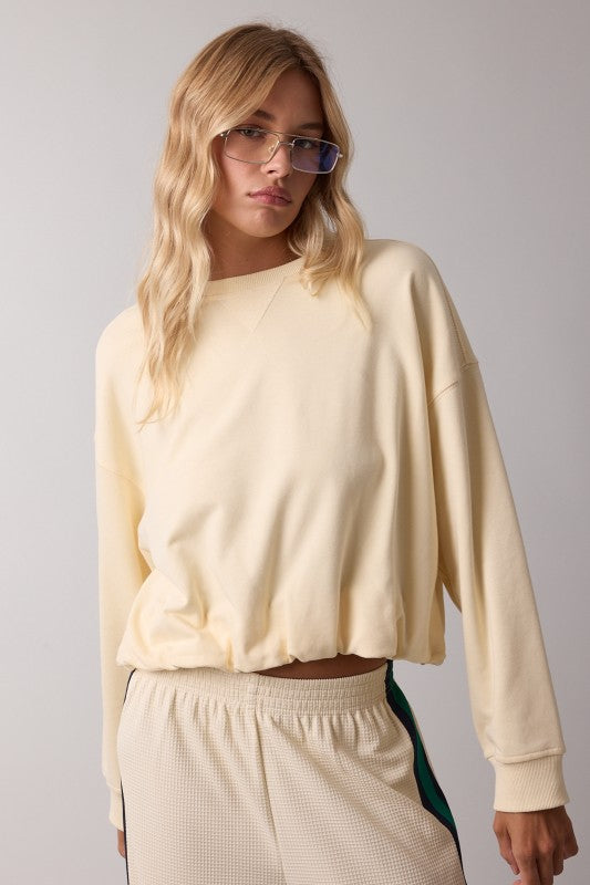 Bubble Hem Obsessed Butter Pullover