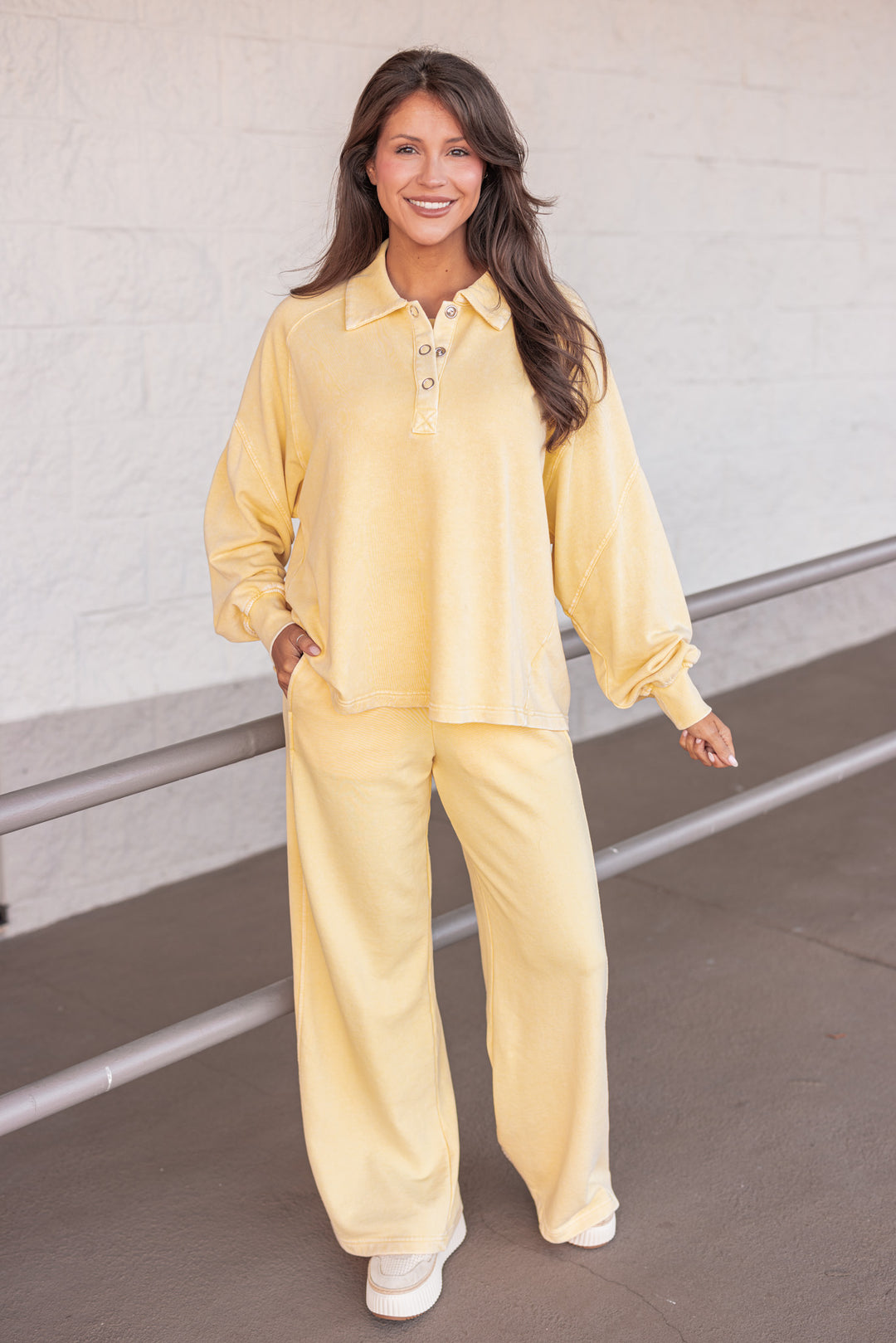butter yellow matching lounge set