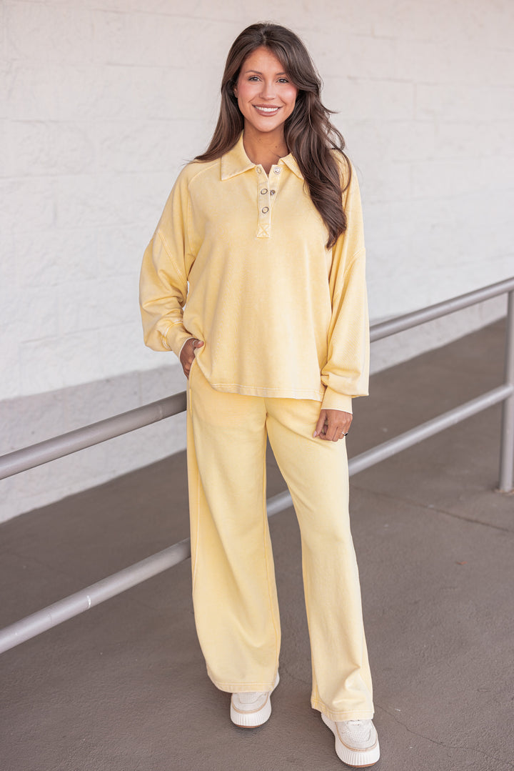 butter yellow cute easy matching set