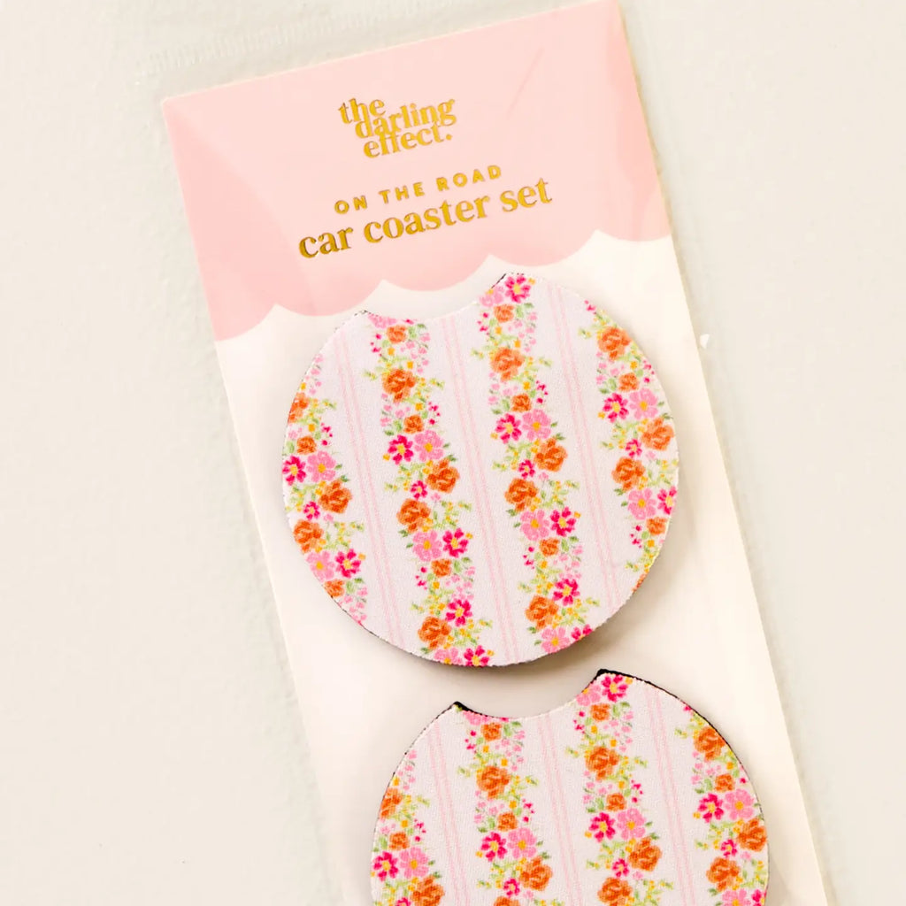 floral fancy car coasters