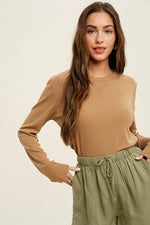 caramel ribbed top